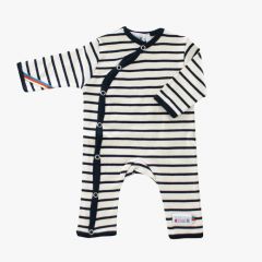 Kruippakje Baby van Breton Stripe wit blauw