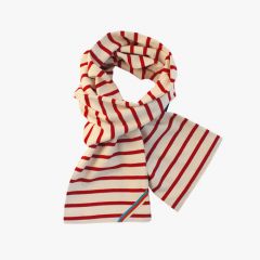 Breton Stripe Sjaal wit rood